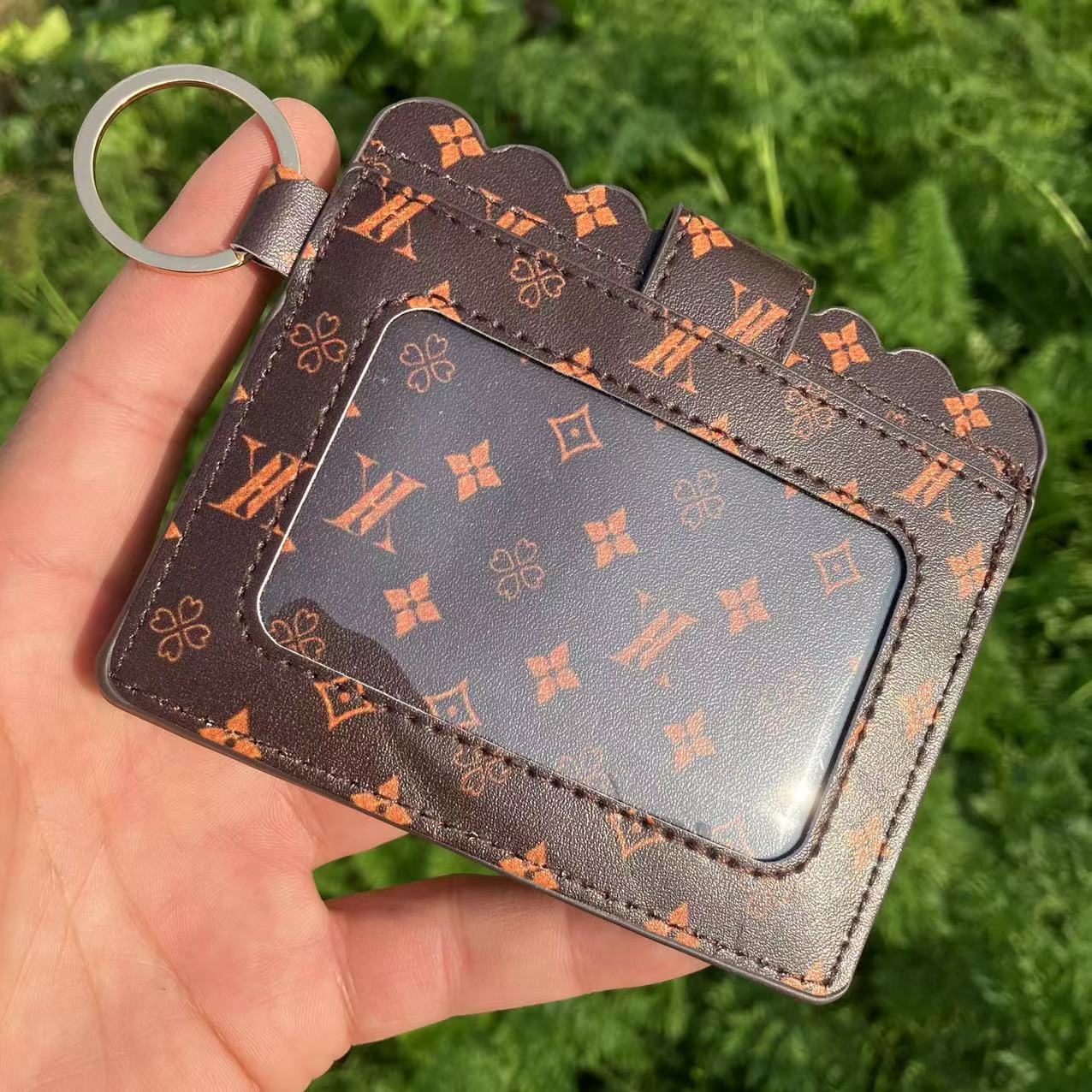 Wholesale PU Leather Leopard Purse Keychain